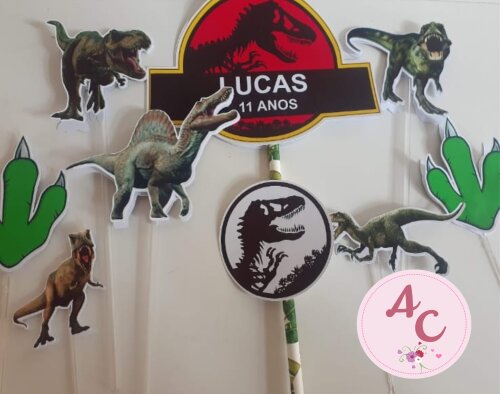 Topo de Bolo Jurassic Park