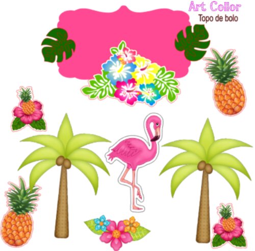 Topo de Bolo  Flamingo
