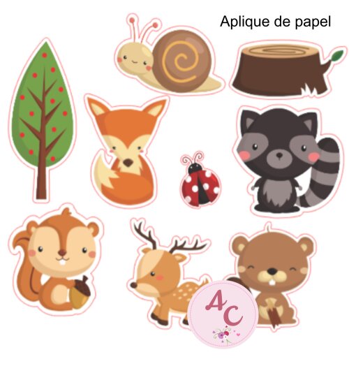 100 Apliques de Papel bosque