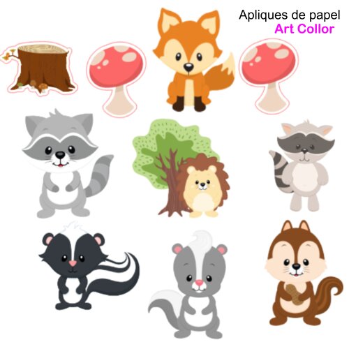 100 Apliques de Papel bosque