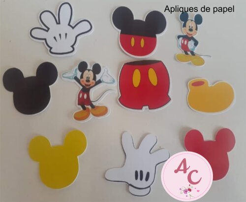100 Apliques de Papel Mickey