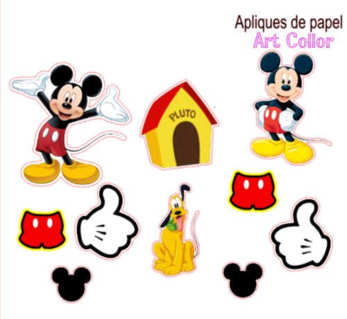 100 Apliques de Papel Mickey