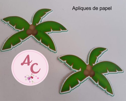 30 Apliques para Tubete 13 cm coqueiro