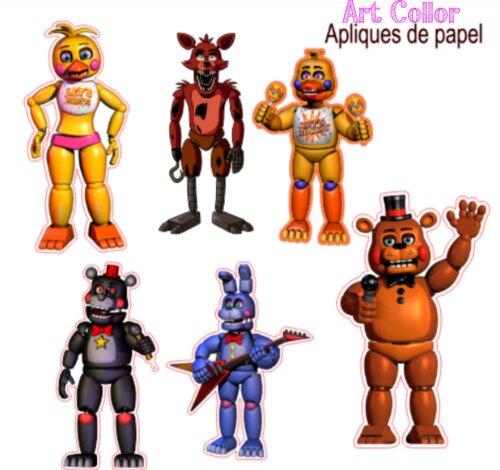 30 Apliques para Tubete 13 cm  Five Nights At Freddy's