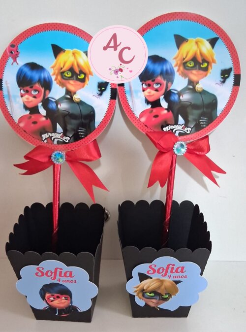 10 Centros de Mesa cachepô Miraculous