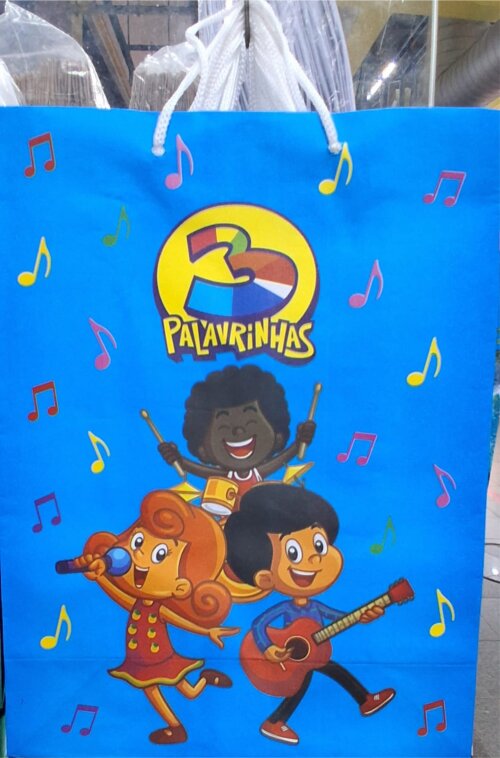 30 Sacolas de papel 3 palavrinhas
