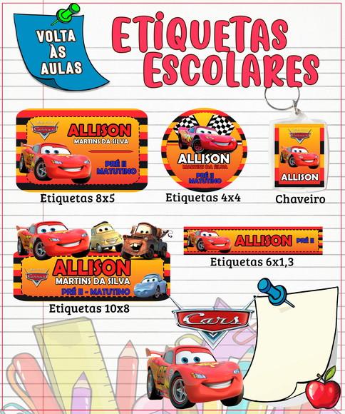 Arquivo de Corte - Carros Etiqueta Escolar