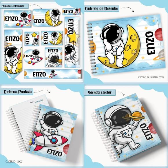 Arquivo de Corte -etiqueta Escolar Astronauta #10359