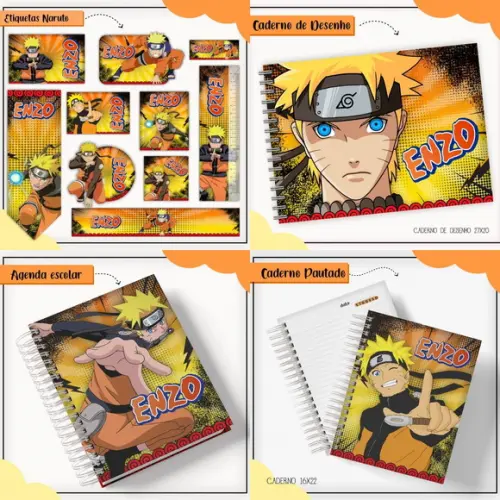 Arquivo de Corte - Etiqueta Escolar Naruto #10362