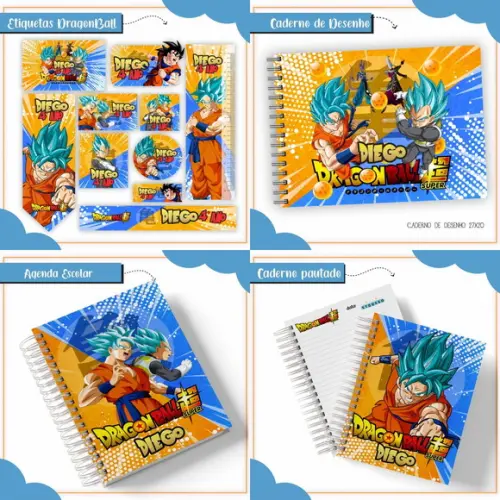 Arquivo de Corte - Etiqueta Escolar Dragonbol Z #10360