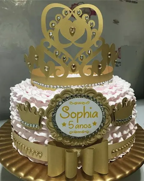 Arquivo de Corte - Topo de Bolo Princesa Dourado #853