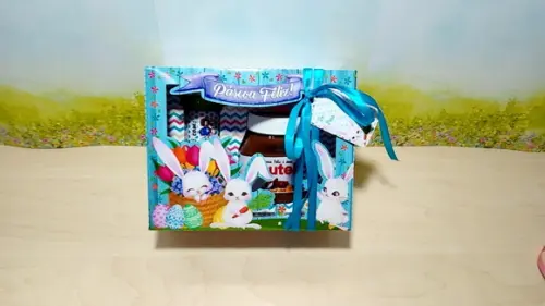 Arquivo de Corte- Caixa Ovo de Colher Coelhos Azul