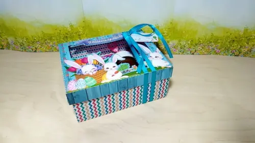 Arquivo de Corte- Caixa Ovo de Colher Coelhos Azul