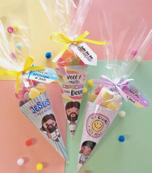 Arquivo de Corte-cone de Papel Dia das Crianças pdf #10309