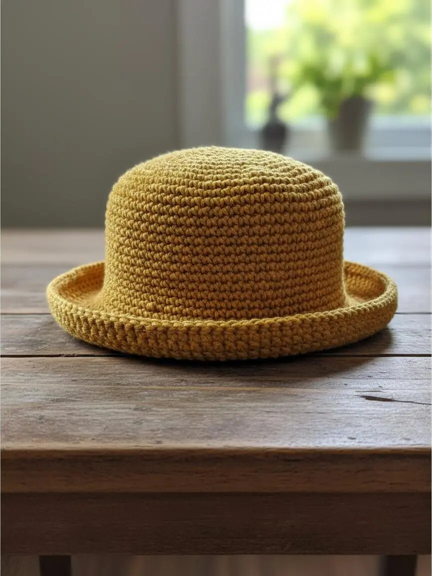 Bucket Hat de Crochê Artesanal de Algodão Cata Ovo Copa Brasil