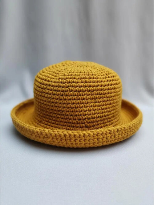 Bucket Hat de crochê artesanal de algodão
