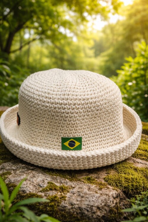 Bucket Hat Crochê Artesanal Algodão