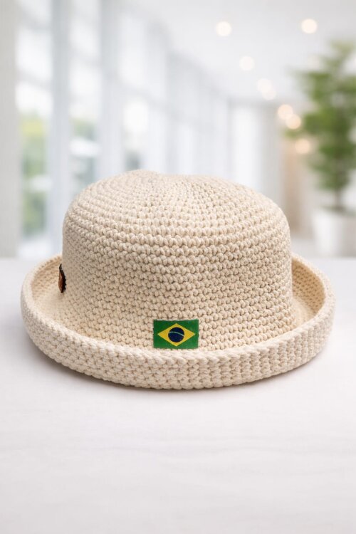 Bucket Hat Crochê Artesanal Algodão