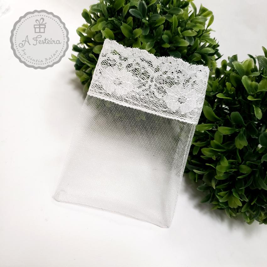 Saquinho de Organza com Renda