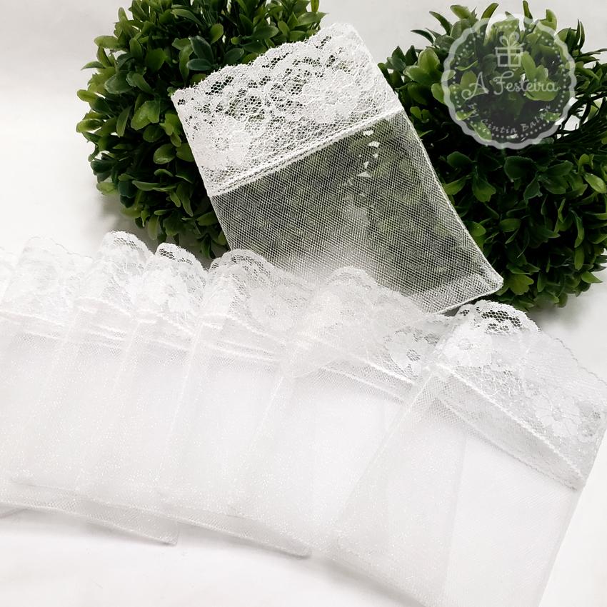 Saquinho de Organza com Renda