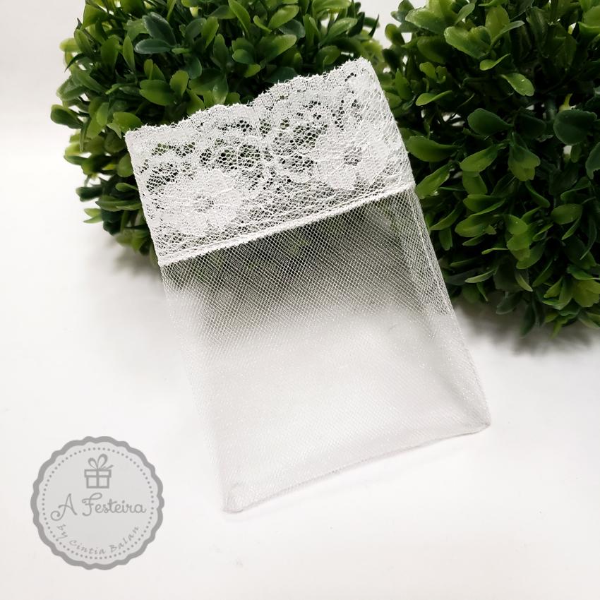 Saquinho de Organza com Renda