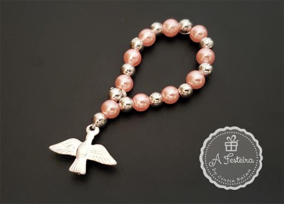 Tercinho Espírito Santo Pérola Rosa com Prateado