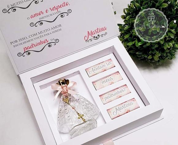 Convite Padrinhos Batizado Santinha Menina