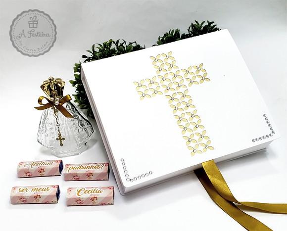 Convite para Padrinhos de Batizado Santinha
