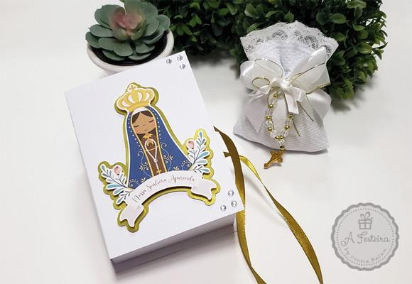 Caixa Convite Santinha com Sachê e Tercinho
