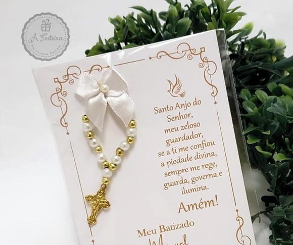 Lembrança Cartão com Tercinho Dourado