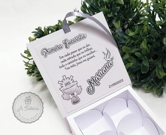 Caixa Cinza para 4 Doces Eucaristia