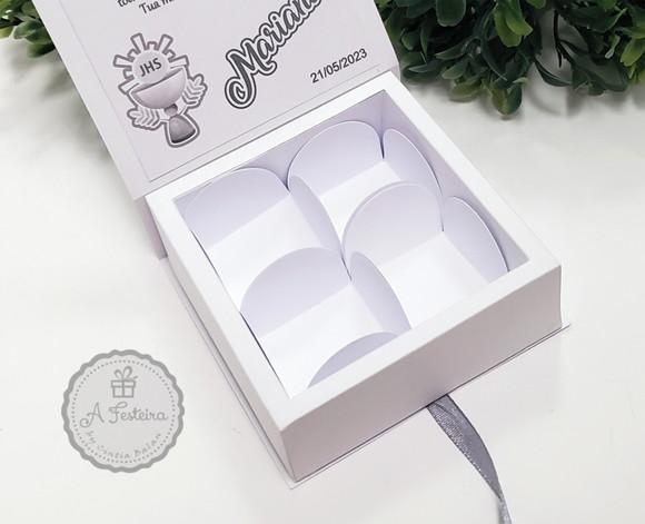 Caixa Cinza para 4 Doces Eucaristia