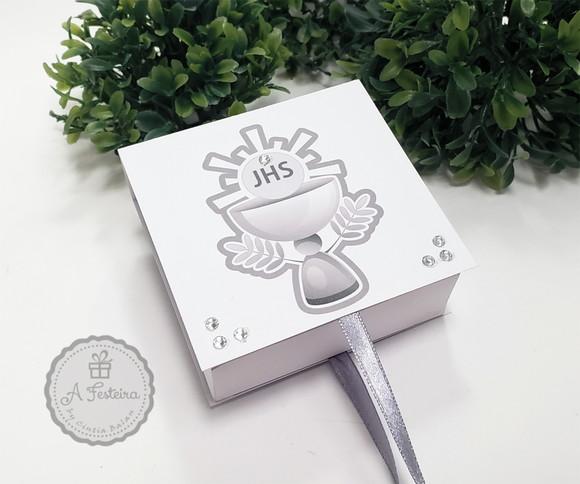 Caixa Cinza para 4 Doces Eucaristia