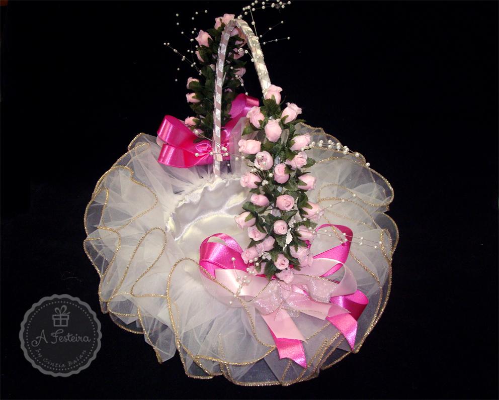 Cesta Florista Cor de Rosa