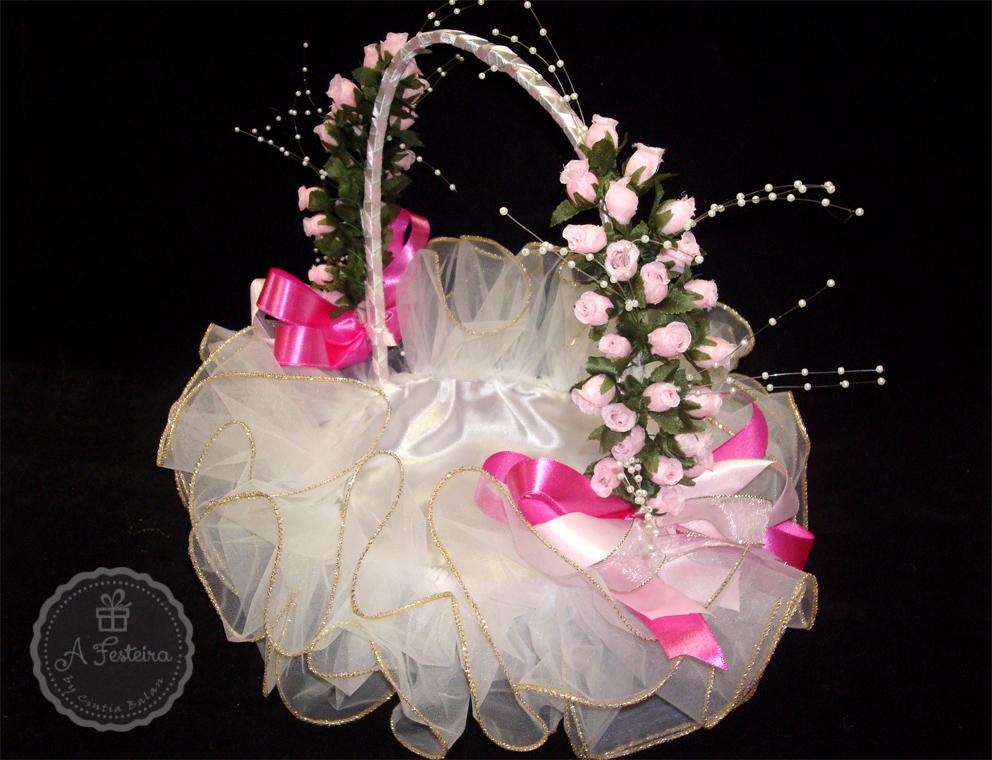 Cesta Florista Cor de Rosa