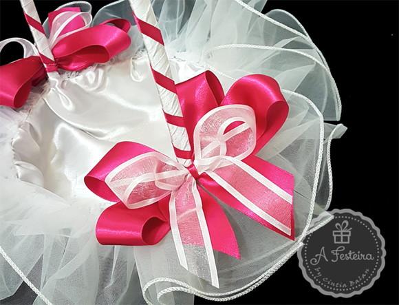 Cesta Florista Laço Pink