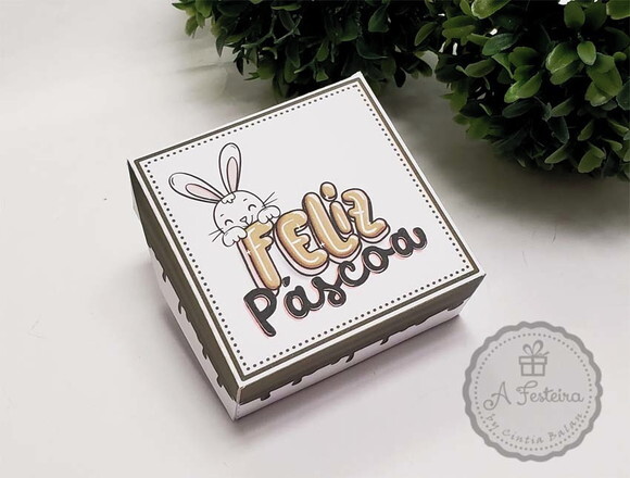 Caixa para 4 Doces Feliz Páscoa