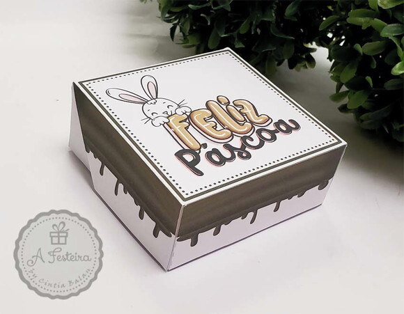 Caixa para 4 Doces Feliz Páscoa