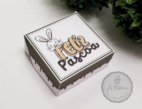 Caixa para 4 Doces Feliz Páscoa