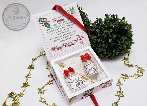Caixa Natalina Alcool Gel e Aromatizador