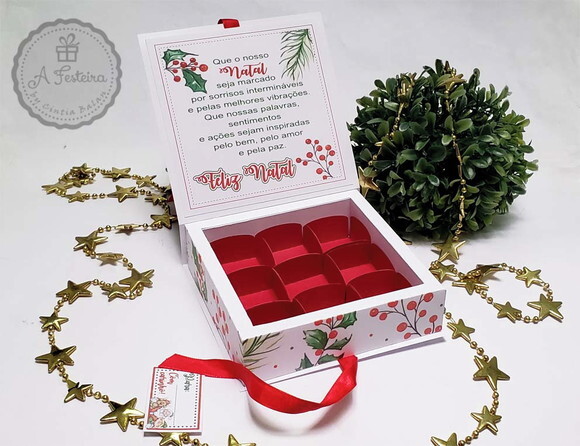 Caixa para 9 Doces de Natal