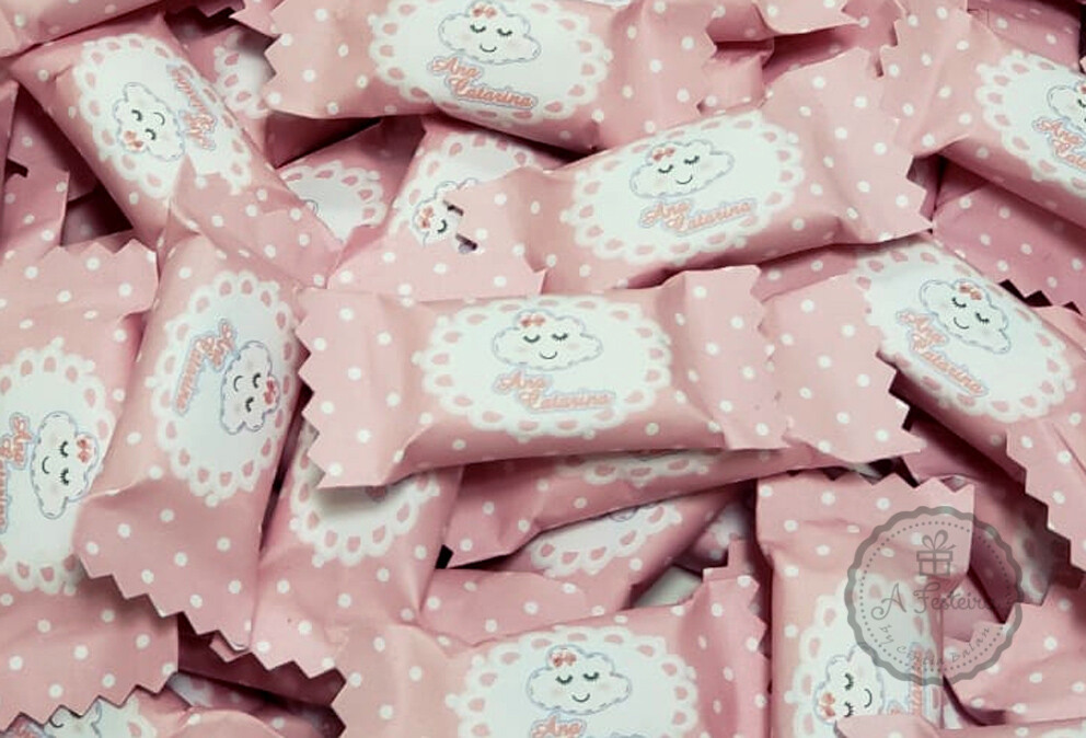 Bala Personalizada Nuvem Rosa