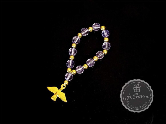 Tercinho Cristal Lilás Espírito Santo Dourado