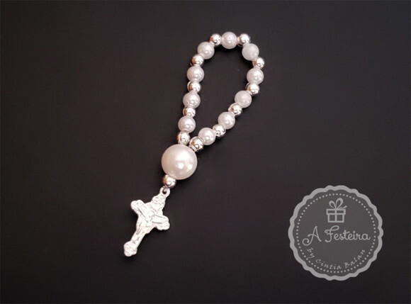 Tercinho com Crucifixo Prateado