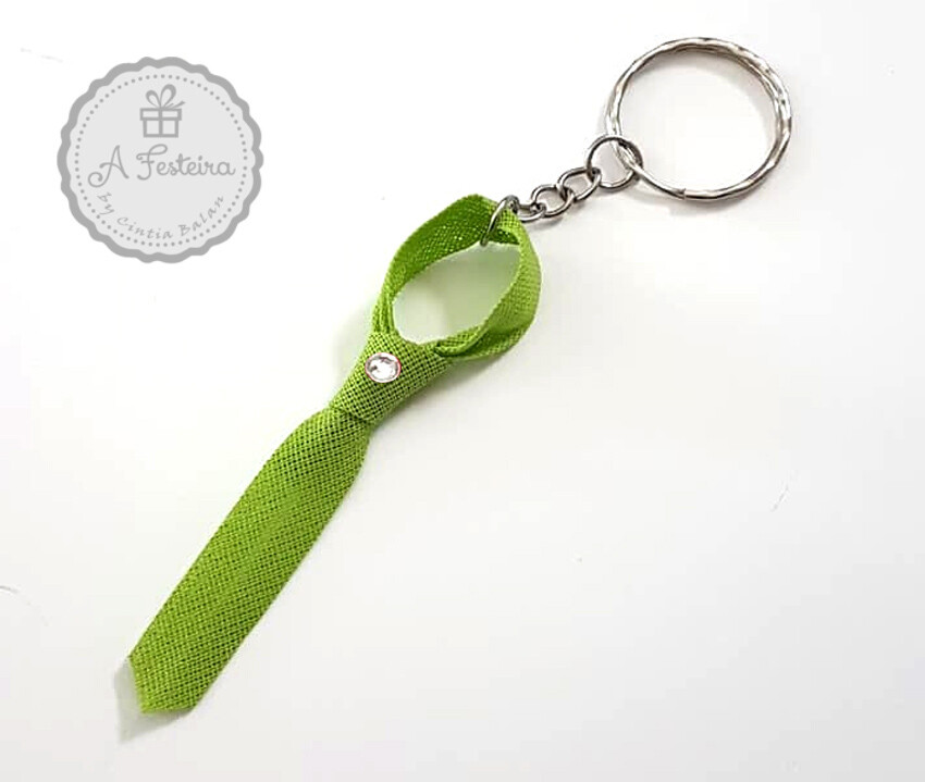 Mini Gravata Chaveiro com Strass