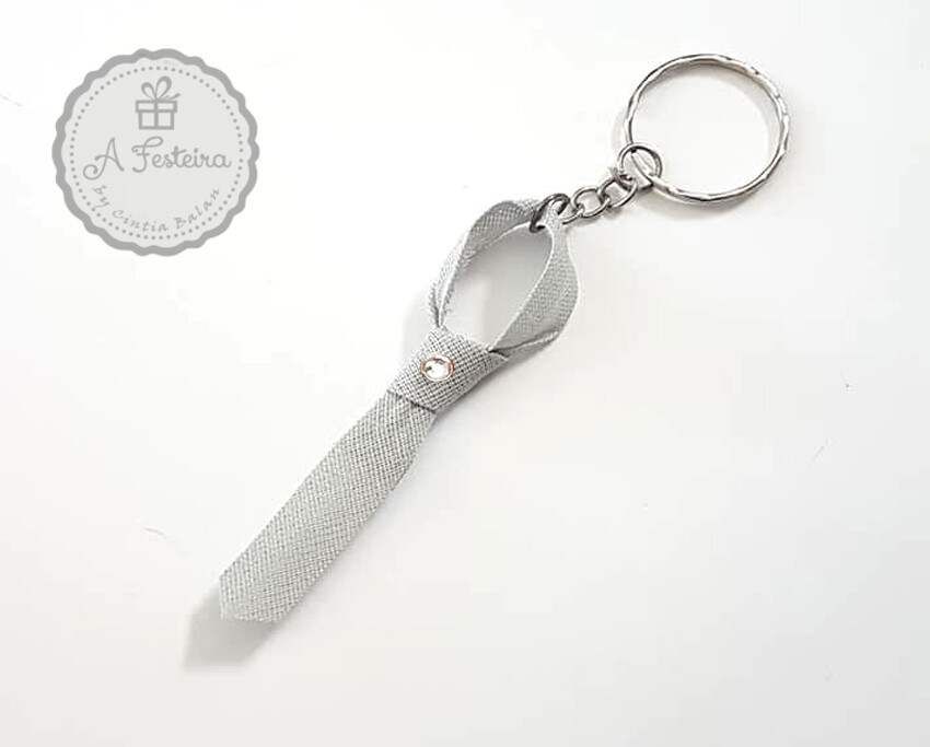 Mini Gravata Chaveiro com Strass