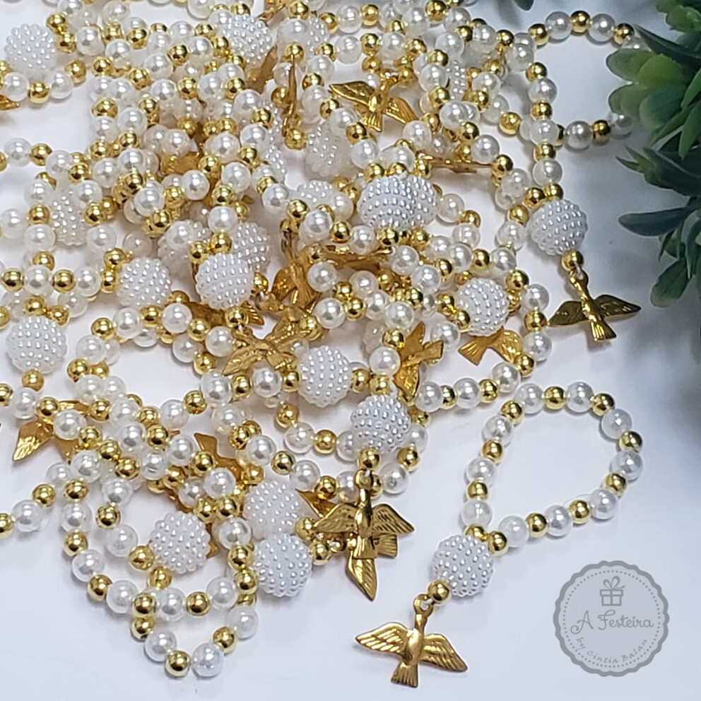 Tercinho com Pérola Craquelada e Espírito Santo Dourado