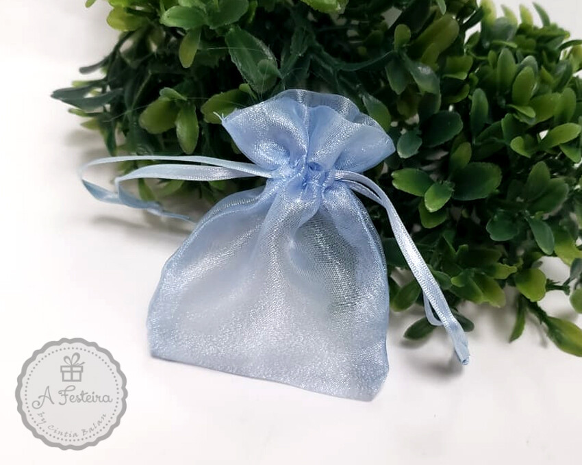 Kit com 30 saquinho de organza Azul