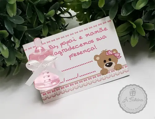 Kit com 30 Lembrancinhas Mamadeira Cor de Rosa Bebê - PRONTA ENTREGA
