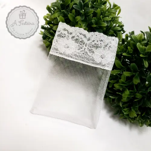 Saquinho de Organza com Renda